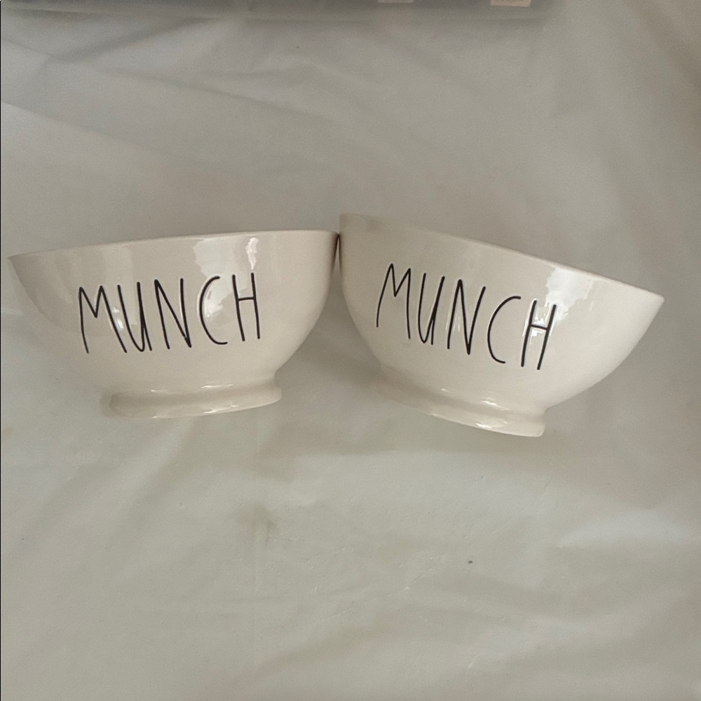 Rae Dunn White 'Munch' Bowls
